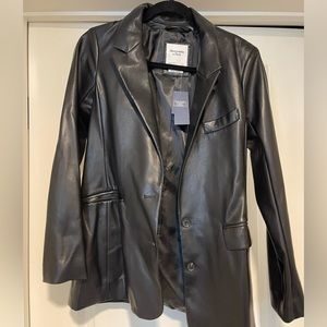 Abercrombie oversized leather blazer